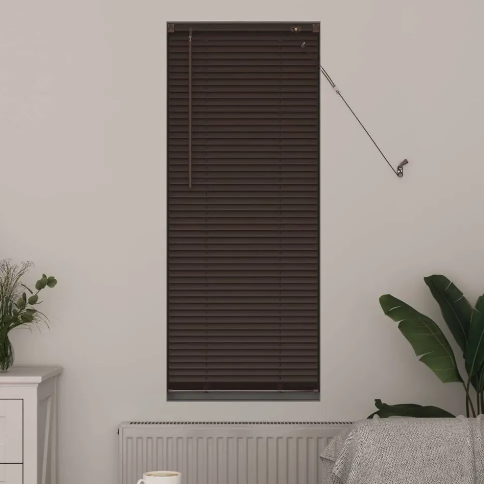vidaXL Persienn Mörkbrun med Mönster 150 x 40 cm PVC