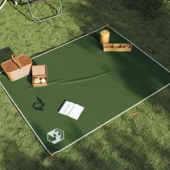 Clearance vidaXL Picknickfilt med markpinnar 205x155 cm Grön