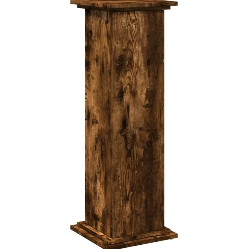 vidaXL Piedestal med förvaring rökfärgad ek 31x30x90cm konstruerat trä