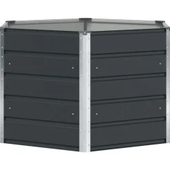 Best vidaXL Planteringskärl 129 x 129 x 75 cm Stål Antracit