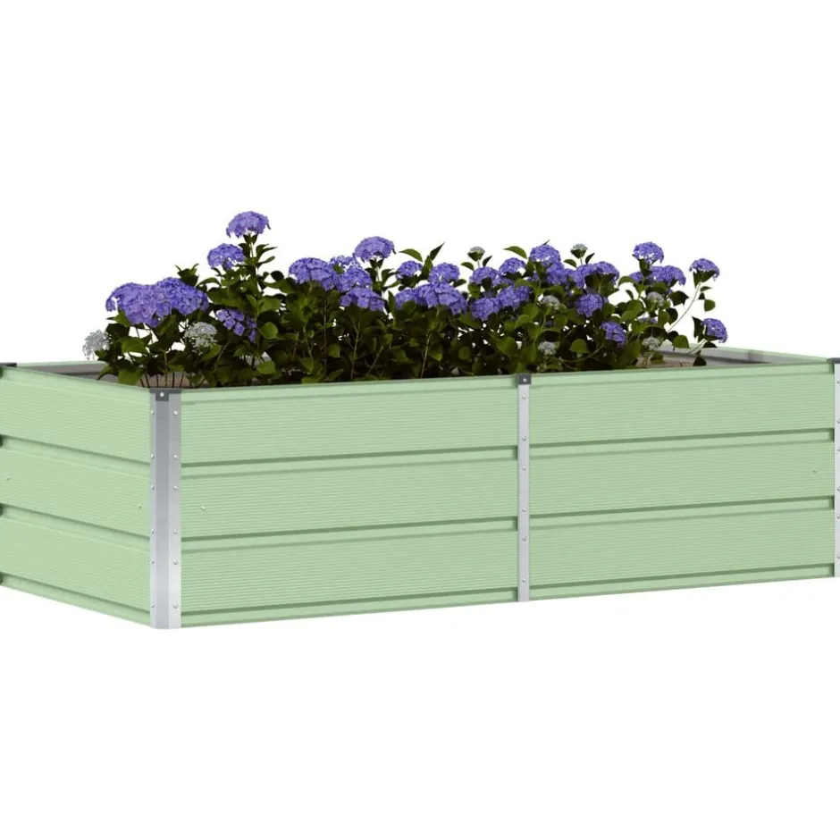 New vidaXL Planteringskärl 160 x 80 x 45 cm Stål Grön