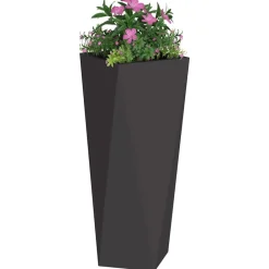 vidaXL Planteringskärl 30 x 30 x 75 cm Stål Svart