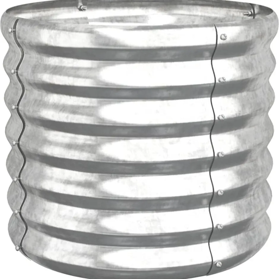 New vidaXL Planteringskruka galvaniserat stål 40x40x36 cm Silver