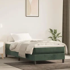 vidaXL Pocketresårmadrass medium 80x200x20 cm sammet Mörkgrön
