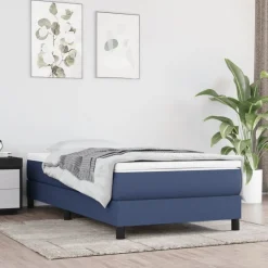 vidaXL Pocketresårmadrass medium blå 80x200x20 cm tyg