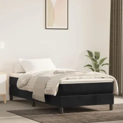 vidaXL Pocketresårmadrass medium svart 80x200x20 cm sammet