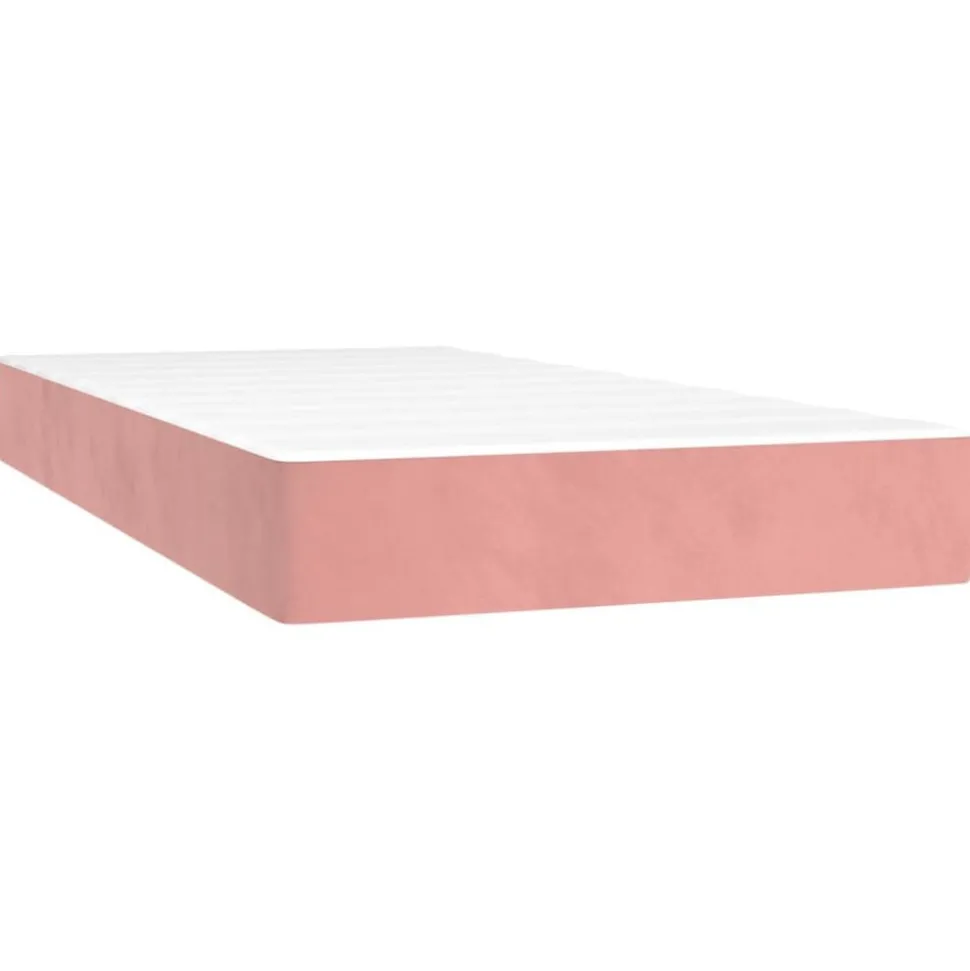 vidaXL Pocketresårmadrass medium rosa 80x200x20 cm sammet