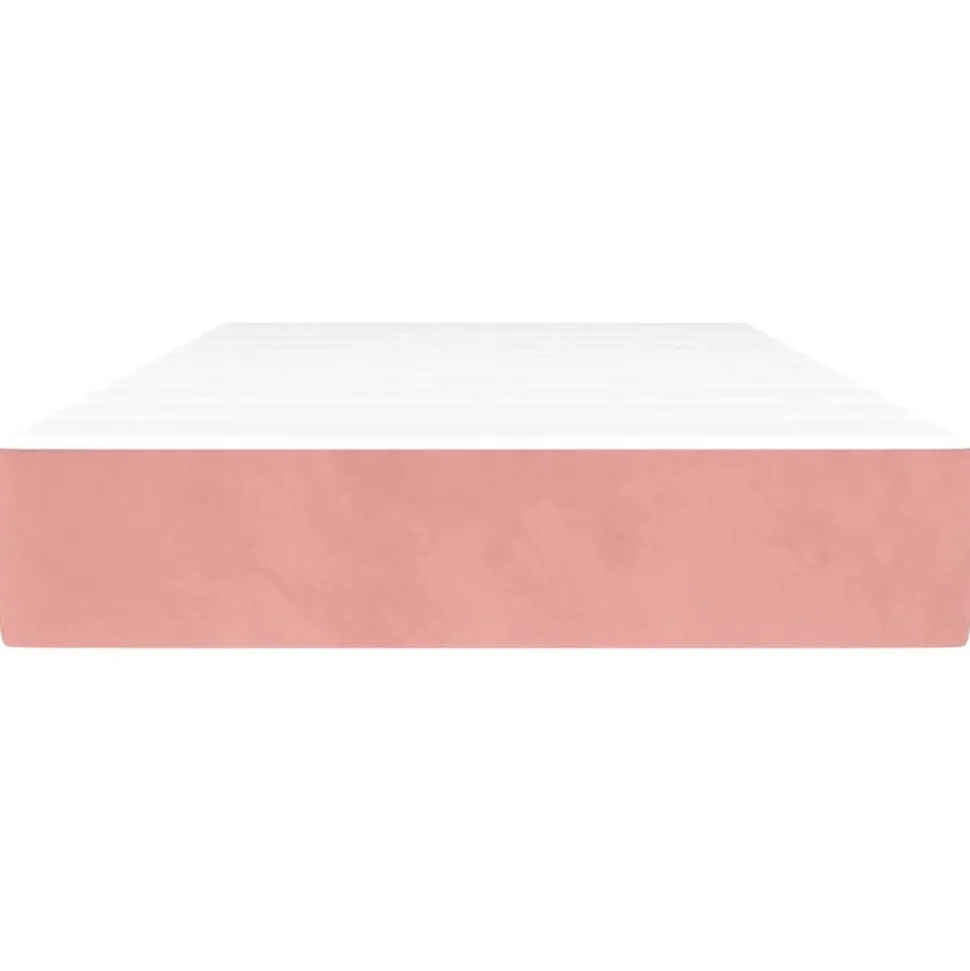 vidaXL Pocketresårmadrass medium rosa 80x200x20 cm sammet