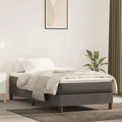 vidaXL Pocketresårmadrass medium mörkgrå 80x200x20 cm sammet