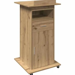 vidaXL Podium med låda 55 x 55 x 107 cm Konstruerat trä artisan ek
