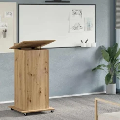 vidaXL Podium med låda 55 x 55 x 107 cm Konstruerat trä artisan ek