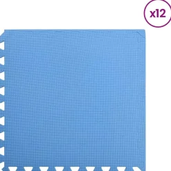 Hot vidaXL Pool grundmatta 12 pcs 4,32 ㎡ EVA-skum Blå