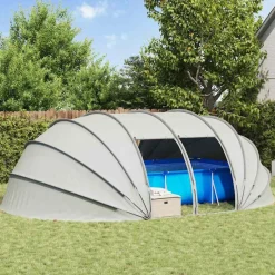 vidaXL Pooltält Dome 538 x 440 x 204 cm Grå