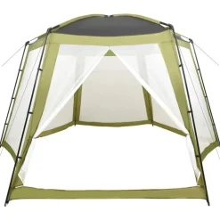 Best vidaXL Pooltält tyg 500x433x250 cm Grön