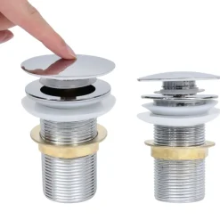 Best vidaXL Pop-up bottenventil utan överflödesfunktion 6,4x6,4x9,1 cm Krom