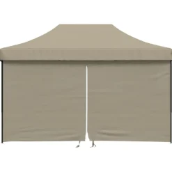 New vidaXL Pop-Up hopfällbart partytält med 4 sidoväggar Taupe