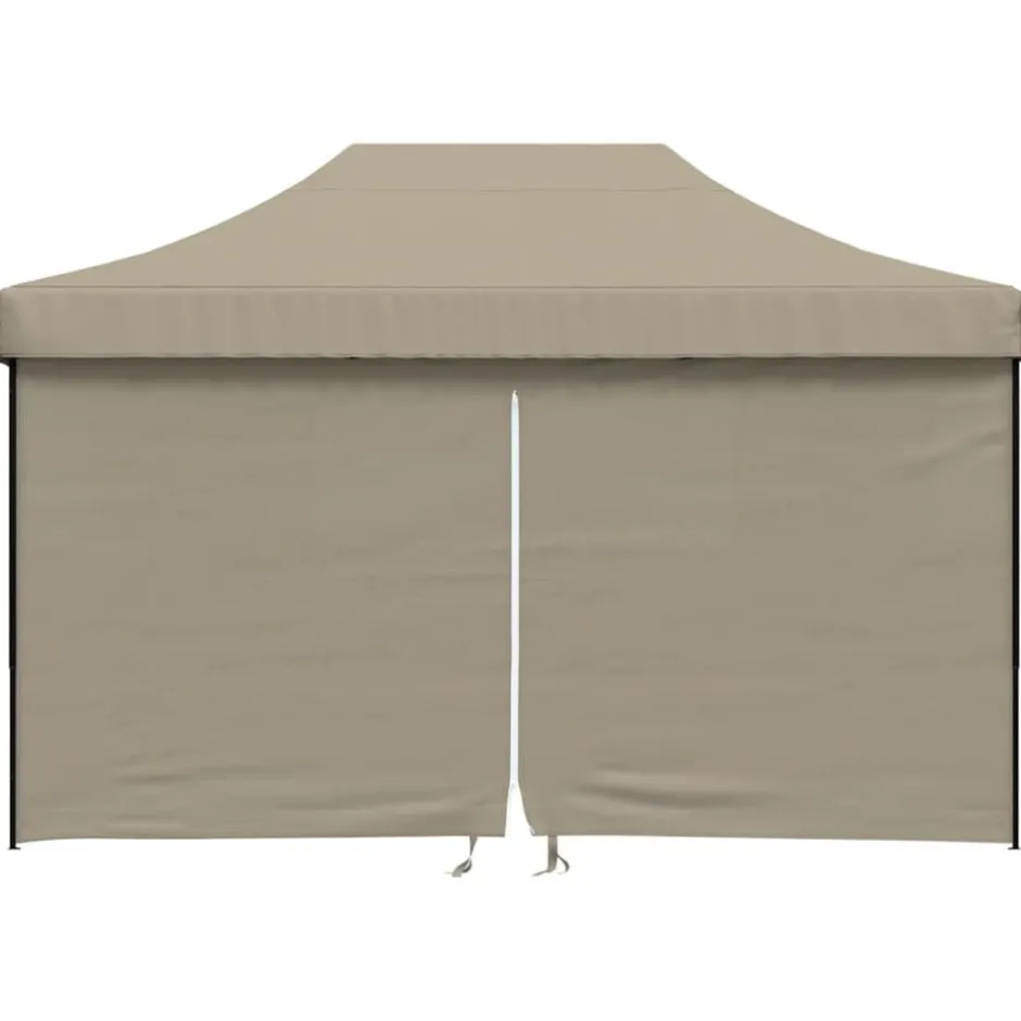 New vidaXL Pop-Up hopfällbart partytält med 4 sidoväggar Taupe