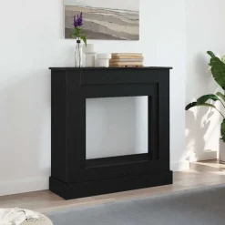 New vidaXL Öppen spis infattning 90x30x90 cm konstruerat trä Svart ek