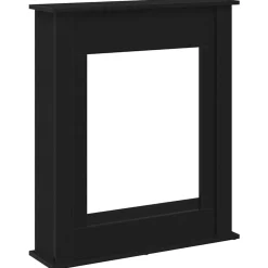 Outlet vidaXL Öppen spis infattning 75x20x87,5 cm konstruerat trä Svart ek