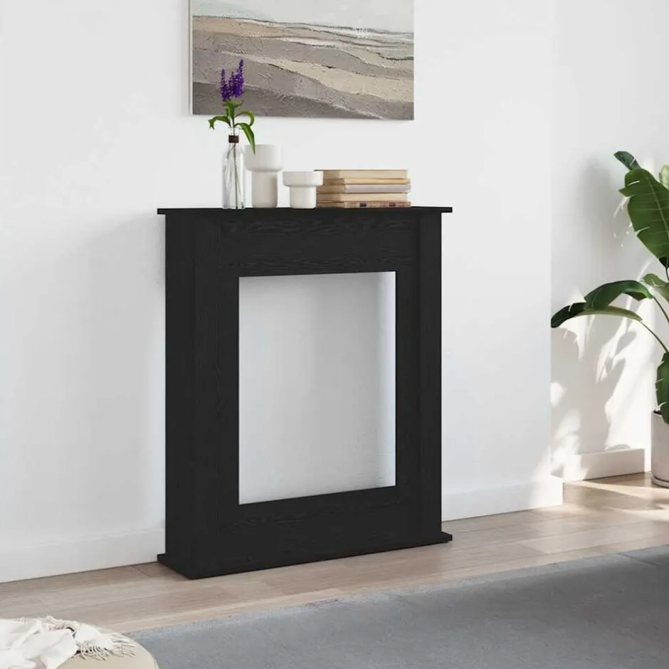 Outlet vidaXL Öppen spis infattning 75x20x87,5 cm konstruerat trä Svart ek