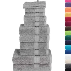 vidaXL Premium handdukar 12 st SOLUND 600 gsm Grå