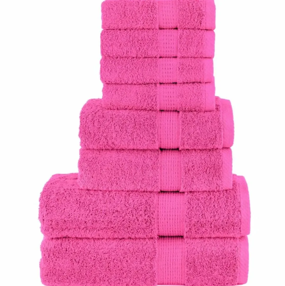 vidaXL Premium handdukar 8 st SOLUND rosa 600 gsm