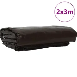 Clearance vidaXL Presenning 650g / m² 2 x 3 m Canvas med PVC-beläggning Brun