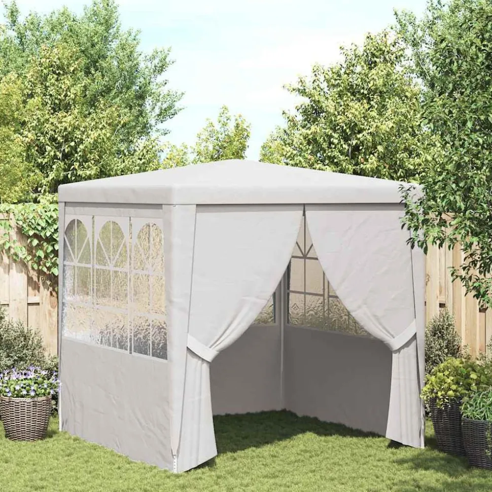 vidaXL Professionellt partytält med väggar 2x2 m vit 90 g/m²