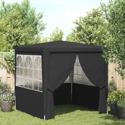 vidaXL Professionellt partytält med väggar 2x2 m antracit 90 g/m²