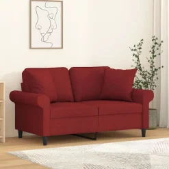 Hot vidaXL Prydnadskuddar 2 st 40x40 cm tyg Vinröd