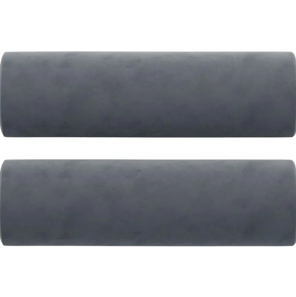 vidaXL Prydnadskuddar 2 st mörkgrå Ø15x50 cm sammet
