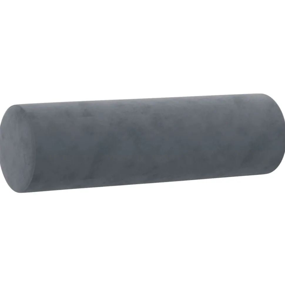 vidaXL Prydnadskuddar 2 st mörkgrå Ø15x50 cm sammet