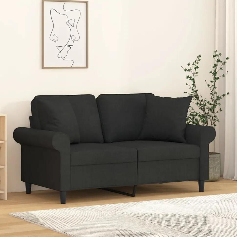 vidaXL Prydnadskuddar 2 st svart 40x40 cm tyg