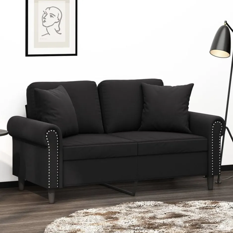 New vidaXL Prydnadskuddar 2 st 40x40 cm sammet Svart