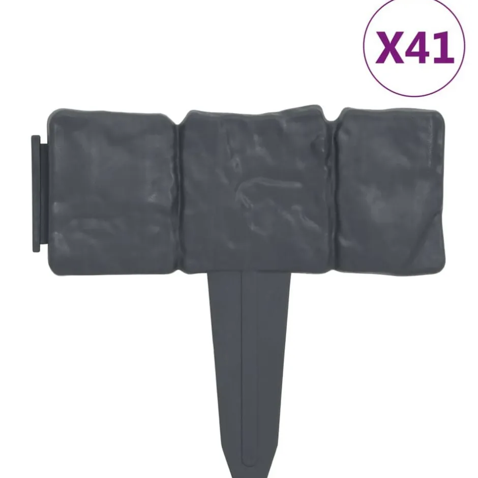 Sale vidaXL Rabattkant stendesign 41 st plast 10 m Antracit