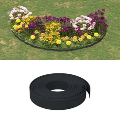 vidaXL Rabattkant svart 10 m 10 cm polyeten