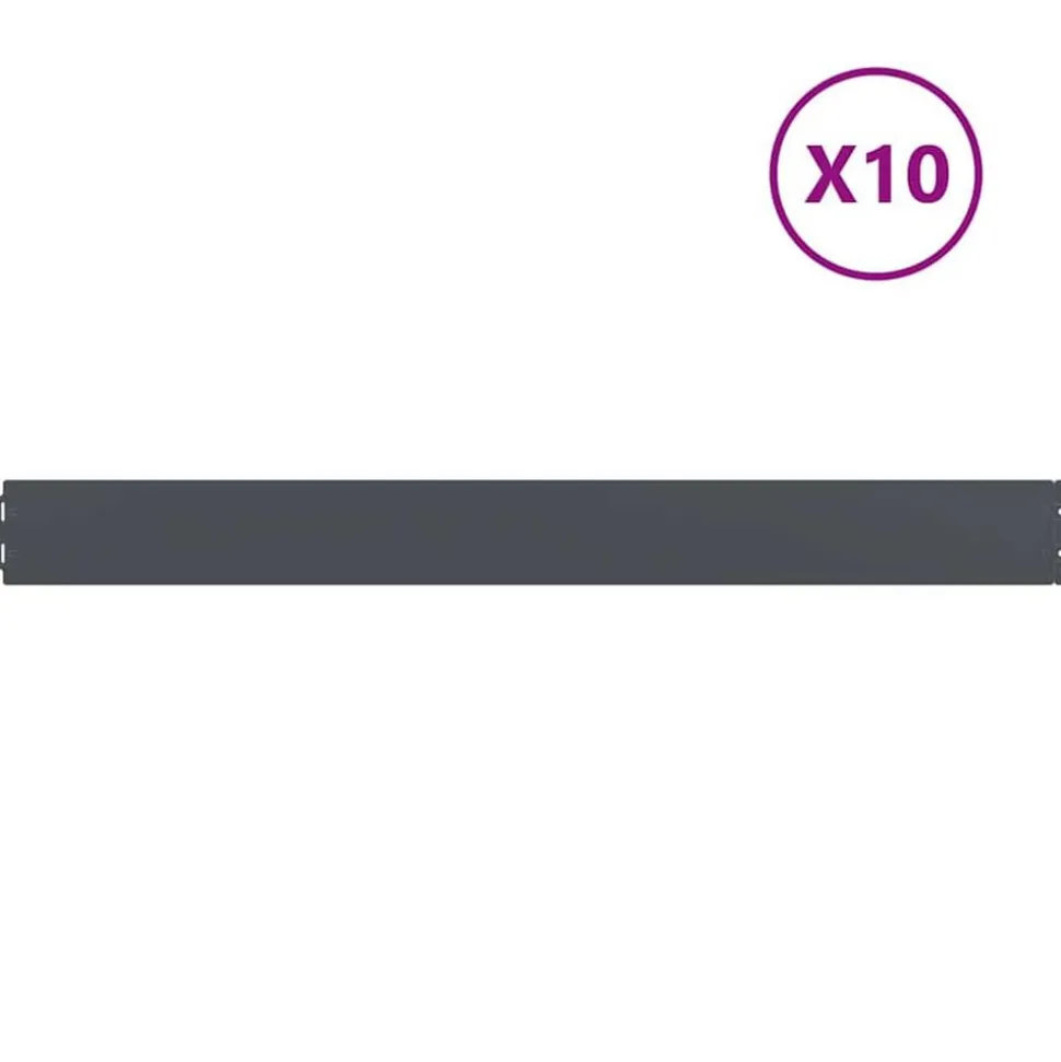 vidaXL Rabattkanter 10 st antracit 10x103 cm kallvalsat stål