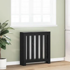 Discount vidaXL Radiatorlock 78 x 20 x 82 cm Konstruerat trä Svart ek