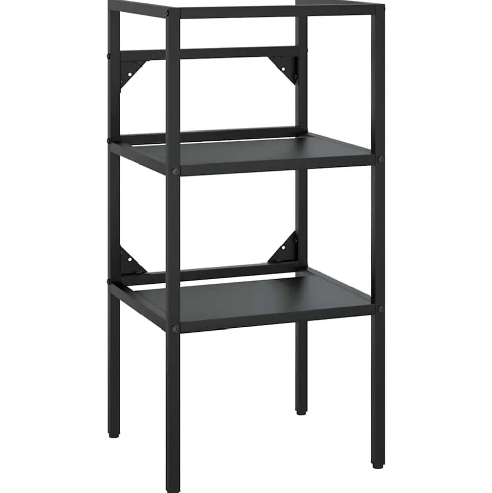 vidaXL Ram för tvättställ svart 40x38x83 cm järn