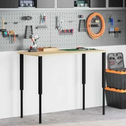 New vidaXL Ramar till arbetsbänk 2 st metall 55x(69-95,5) cm Svart