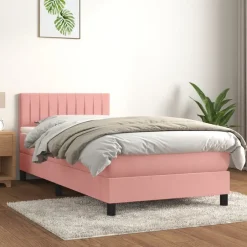 Clearance vidaXL Ramsäng med madrass 80x200 cm sammet Rosa