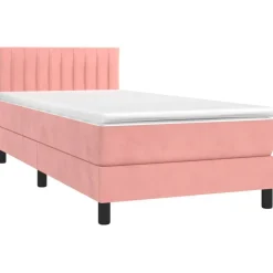 Clearance vidaXL Ramsäng med madrass 80x200 cm sammet Rosa