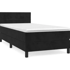 vidaXL Ramsäng med madrass svart 80x200 cm sammet