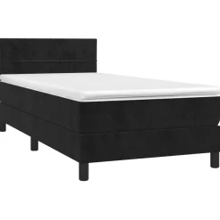 vidaXL Ramsäng med madrass svart 80x200 cm sammet