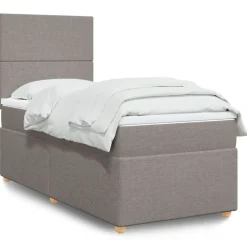 vidaXL Ramsäng med madrass taupe 80x200 cm tyg