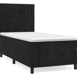 Clearance vidaXL Ramsäng med madrass 80x200 cm sammet Svart