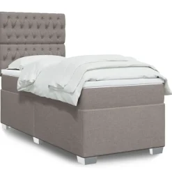 vidaXL Ramsäng med madrass taupe 80x200 cm tyg