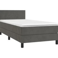 Hot vidaXL Ramsäng med madrass 80x200 cm sammet Mörkgrå