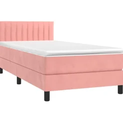 Discount vidaXL Ramsäng med madrass & LED 80x200 cm sammet Rosa
