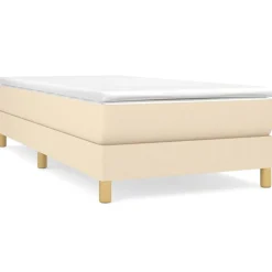 vidaXL Ramsäng med madrass gräddvit 80x200 cm tyg